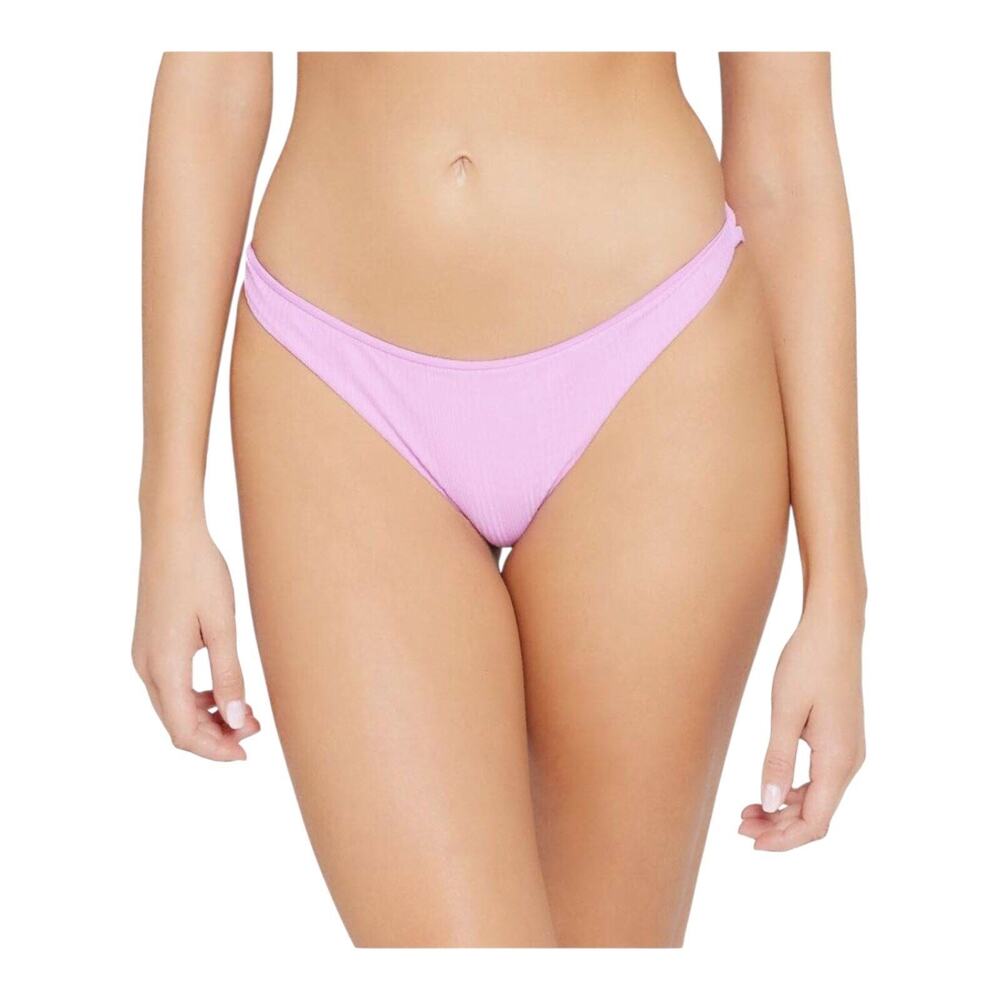 L*Space Monica Wise Cabana Pink Ribbed Bikini Bottom Women’s Medium NWT